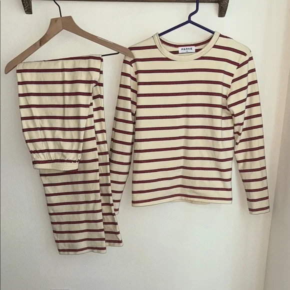 Parke coastal Striped Sweatpants with Navy and Red Accents - Picture 3 of 5